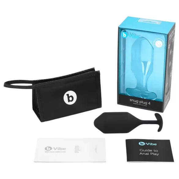 b-vibe - analni čep s dvostrukom kuglicom - 257g - crni