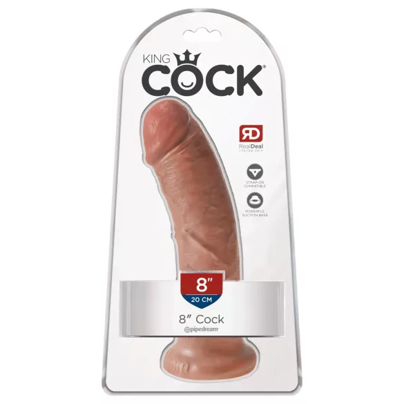 King Cock - dildo 20 cm - tamna prirodna boja