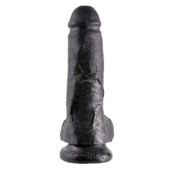 King Cock dildo s 8 testisa (20 cm) - crni