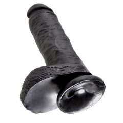 King Cock dildo s 8 testisa (20 cm) - crni