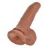 King Cock 9 jajasta dildo (23 cm) - smeđa