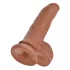 King Cock - realistični dildo s testisima 23 cm - smeđa