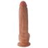 King Cock 9 jajasta dildo (23 cm) - smeđa