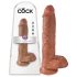King Cock 10 s testisima veliki dildo (25 cm) - smeđi