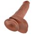 King Cock 10 s testisima veliki dildo (25 cm) - smeđi
