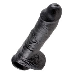 King Cock 10 testisa dildo (25 cm) - crni