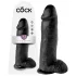 King Cock - realistični dildo s testisima - crni 30 cm