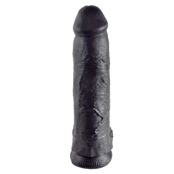 King Cock 12 testisa veliki dildo (30 cm) - crni