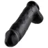 King Cock - realistični dildo s testisima - crni 30 cm
