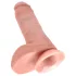 King Cock - realistični dildo s testisima - 20 cm - prirodna boja