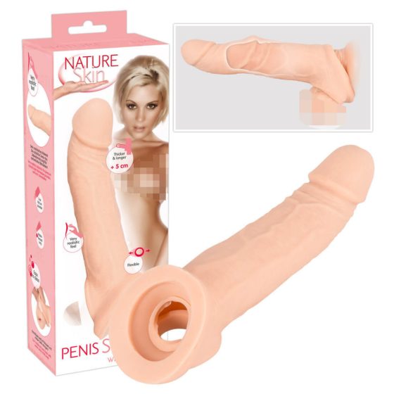 Nature Skin - produžni omotač penisa s prstenom za testise