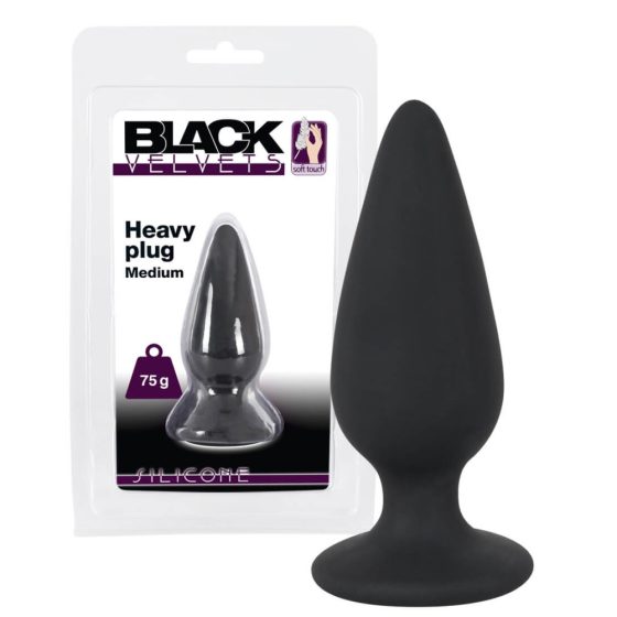 Black Velvet Heavy - 75g analni dildo (crni)