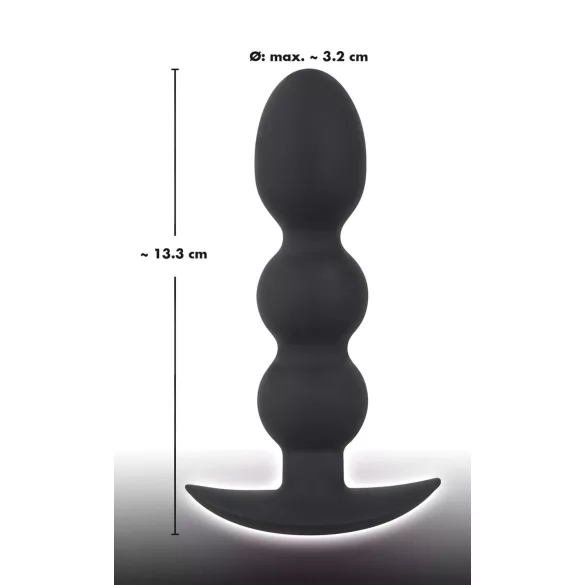 Black Velvets - analni plug s kuglicama - težina 145g - crni