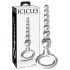 Icicles No. 67 - stakleni dildo s kuglicama (prozirni)