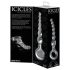Icicles No. 67 - stakleni dildo s kuglicama (prozirni)