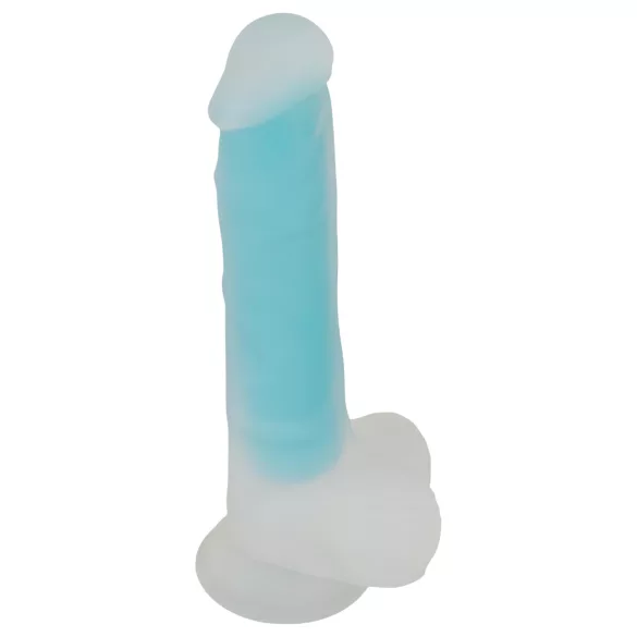 You2Toys Glow in the Dark - dildo s vakuumskom čašom - svijetli - plavi