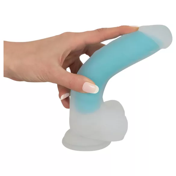 You2Toys Glow in the Dark - dildo s vakuumskom čašom - svijetli - plavi