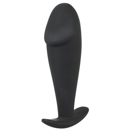 Black Velvet - analni dildo s velikim jajima (crni)