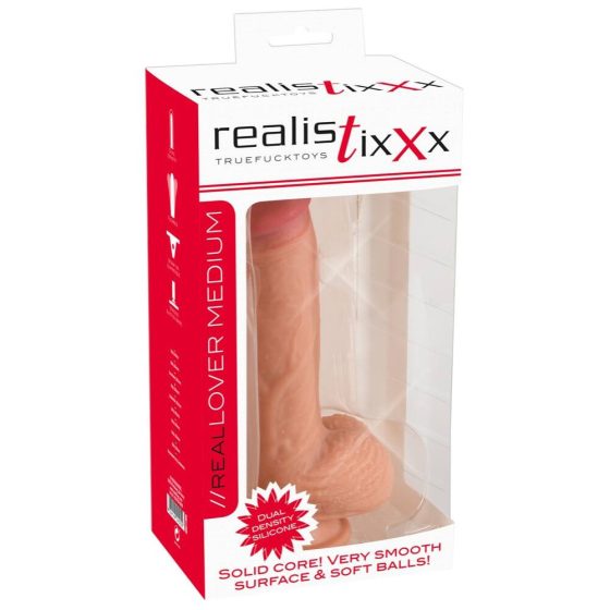 realistixxx - realističan dildo s vakuumskim čašicama (22 cm) - prirodan