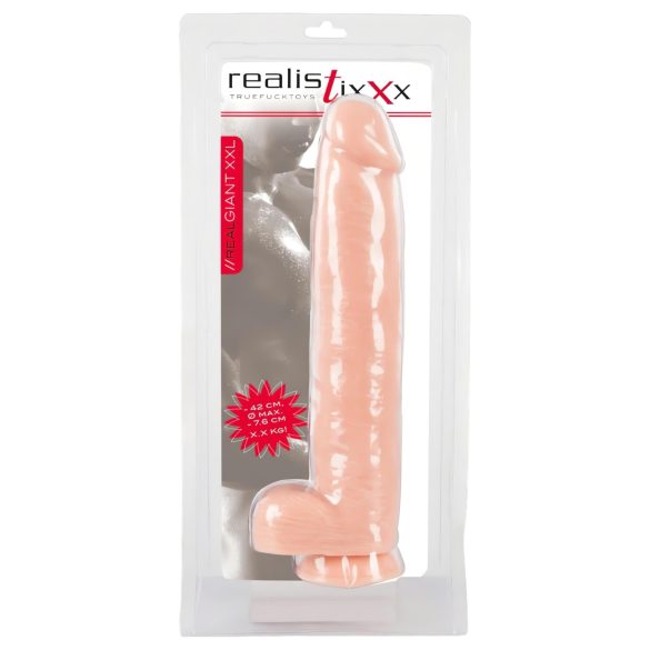 Realistixxx Giant 3XL - realistično dildo (42 cm) - prirodna boja