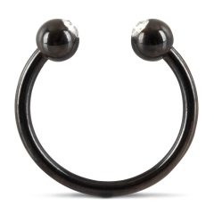 Rebel Glans Ring - nakit s prstenom od kamenčića (crni)