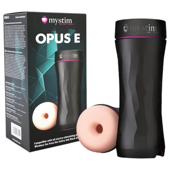 Mystim Opus E Donut - elektro masturbator (prirodna-crna)