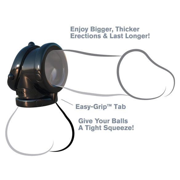 Fantasy Rock Hard - penis prsten i prsten za testise - crni