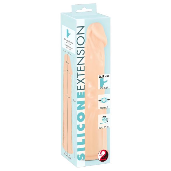 You2Toys - Silikonski - produžni rukav za penis (prirodan) - 19cm