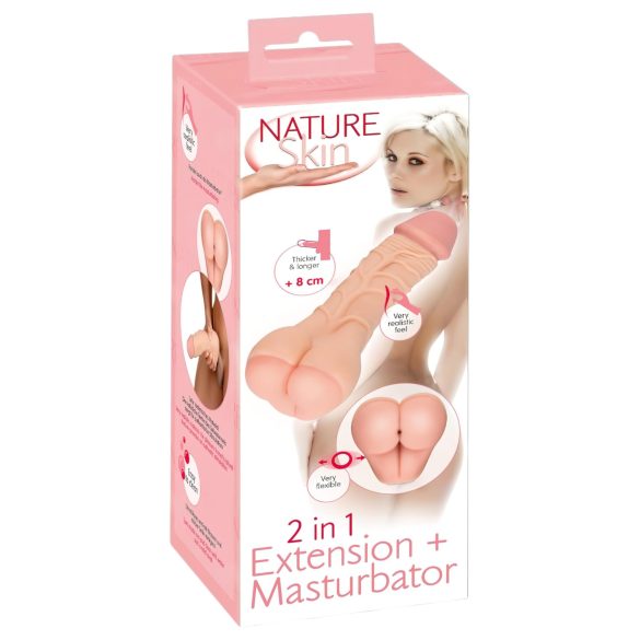 Nature Skin - 2-u-1 seksi guza i penis navlaka (prirodno)