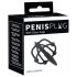 Penisplug - silikonska glavna krletka s uretralnim čepom (crna)