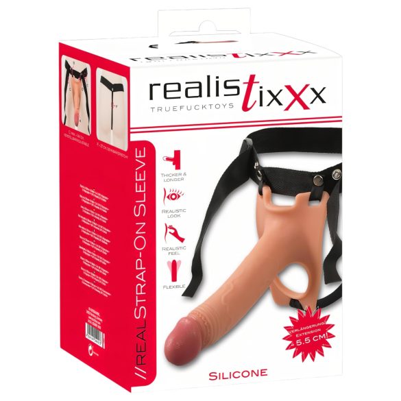 Realistixxx Strap-on - prirodni, šuplji dildo za remen