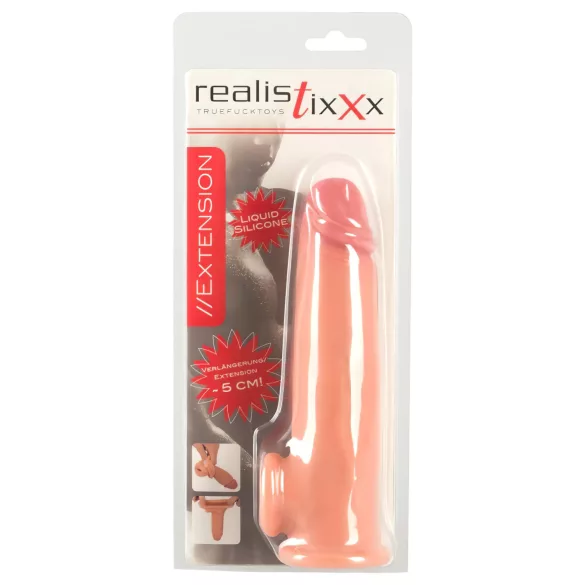 Realistixxx - penis navlaka s prstenom - produžuje penis - 19cm - natur