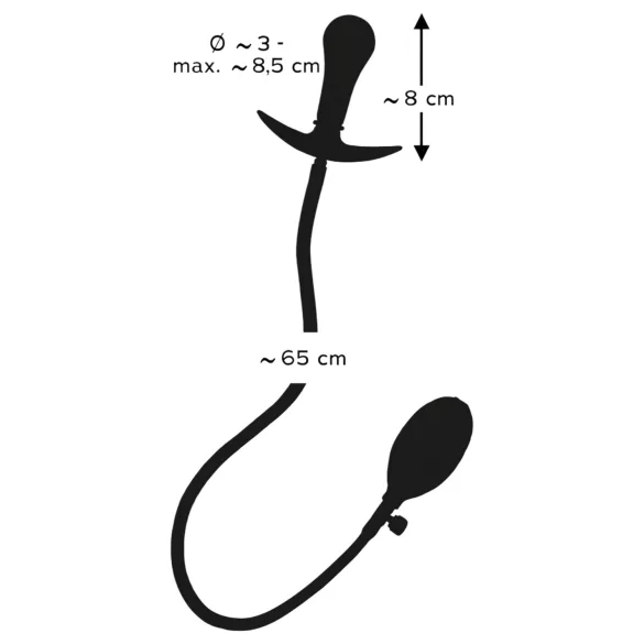 You2Toys - analni čep na napuhavanje s kuglicama - crni