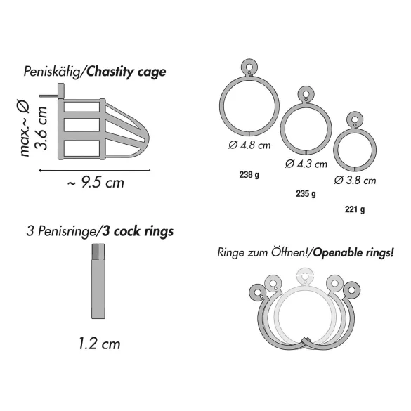 You2Toys - Kavez za penis - metalni, s lokotom