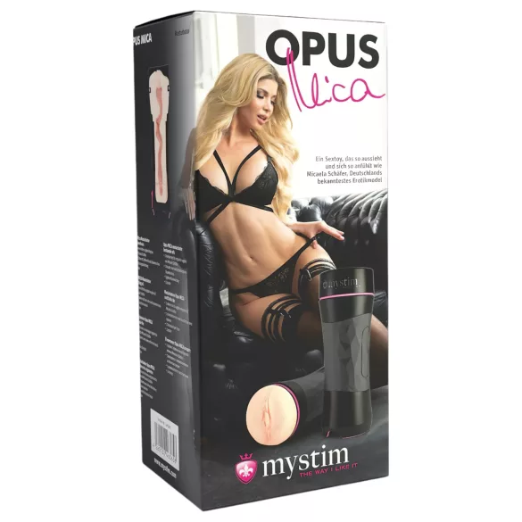 mystim OPUS Mica - realistična umjetna vagina masturbator - prirodno/crna