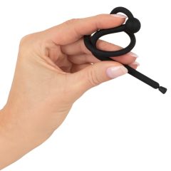   Penisplug - silikonski uretralni dilatator s glans prstenom (0,6 mm) - crni