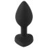 You2Toys analni plug s bijelim dijamantom (crni)