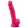 Silexd 7 - dildo s testisima i vakuumskim čepom - 17,5 cm (roza)