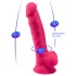 Silexd 7 - dildo s testisima i vakuumskim čepom - 17,5 cm (roza)