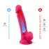 Silexd 7 - dildo s testisima i vakuumskim čepom - 17,5 cm (roza)