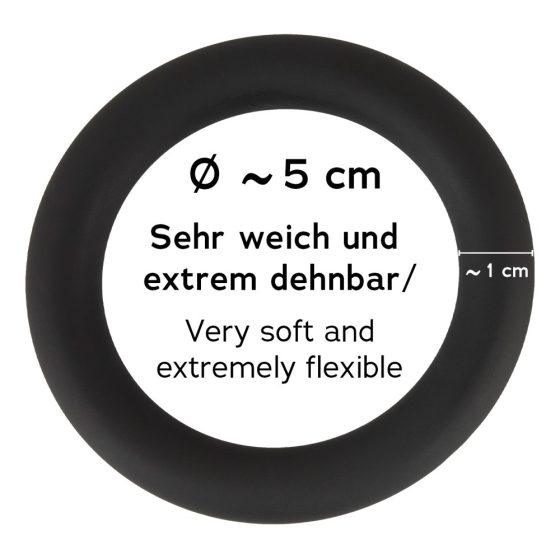 Black Velvet - silikonski prsten za penis (crni) - 5cm
