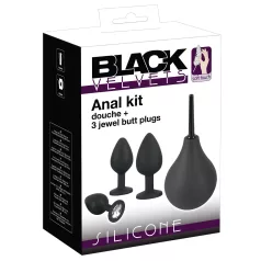 Black Velvets - set analnih čepova - 4 komada - crni