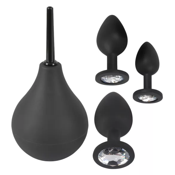 Black Velvets - set analnih čepova - 4 komada - crni