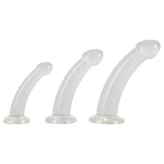 Crystal Clear - analni dildo set - 3 komada - prozirno
