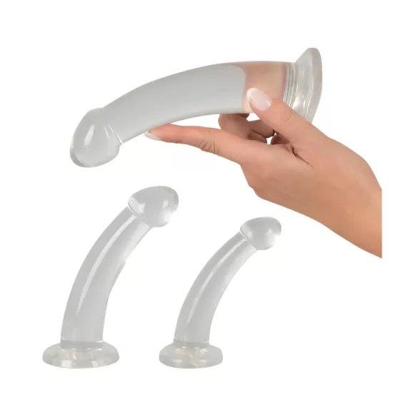 Crystal Clear - analni dildo set - 3 komada - prozirno