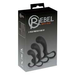 Rebel - 3-dijelni set dilda za prostatu (crni)
