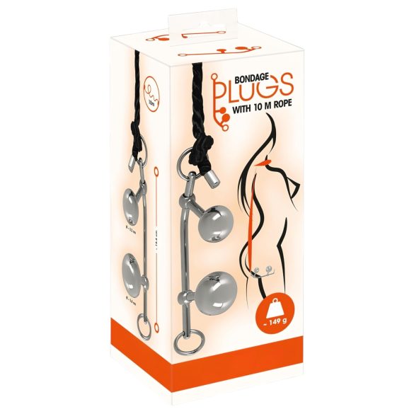 You2Toys Bondage analni čep (149g) + BDSM uže (10m)