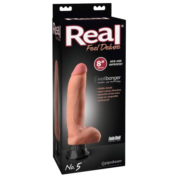 Real Feel Deluxe br.5 - realistični vibrator s testisima (natur)