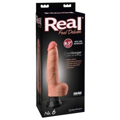   Real Feel Deluxe No.6 - testisi, realistični vibrator (prirodni)