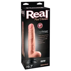   Real Feel Deluxe No.7 - realistični vibrator s testisima - bež